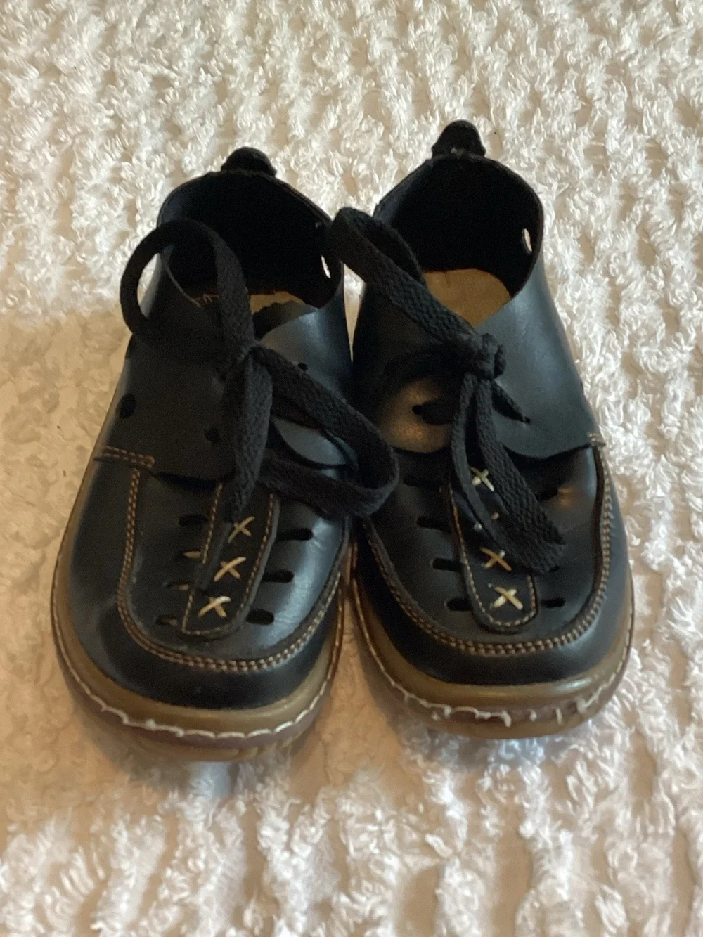 Ameta Black Kids Lace-Up Dress Shoes